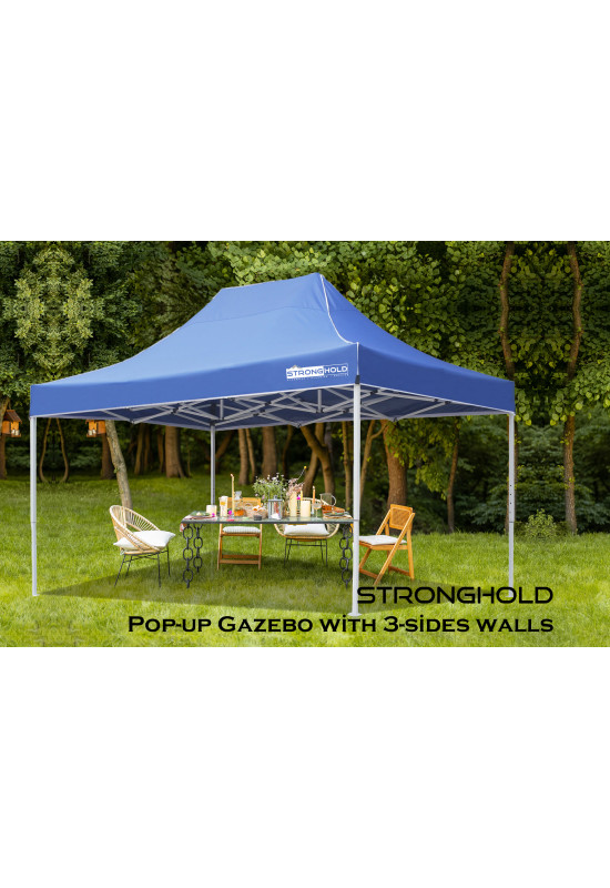 3x4.5m STRONGHOLD Gazebo with walls BLUE
