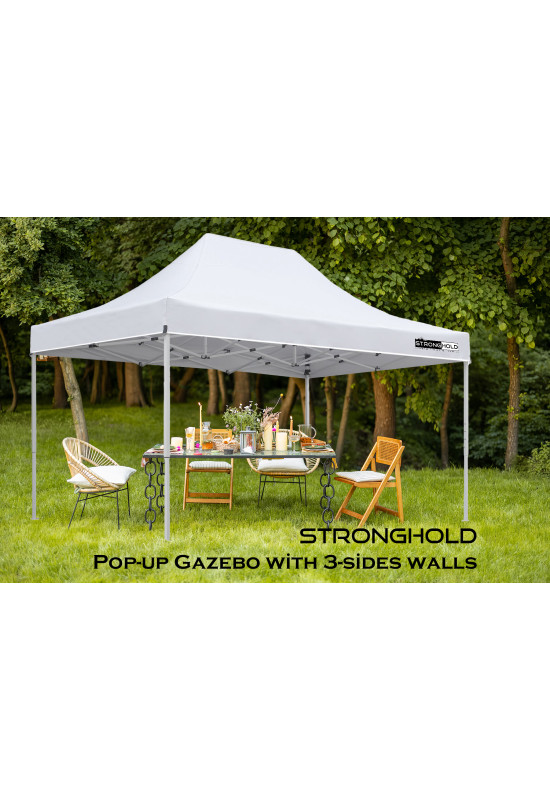 3x4.5m STRONGHOLD Gazebo with walls White